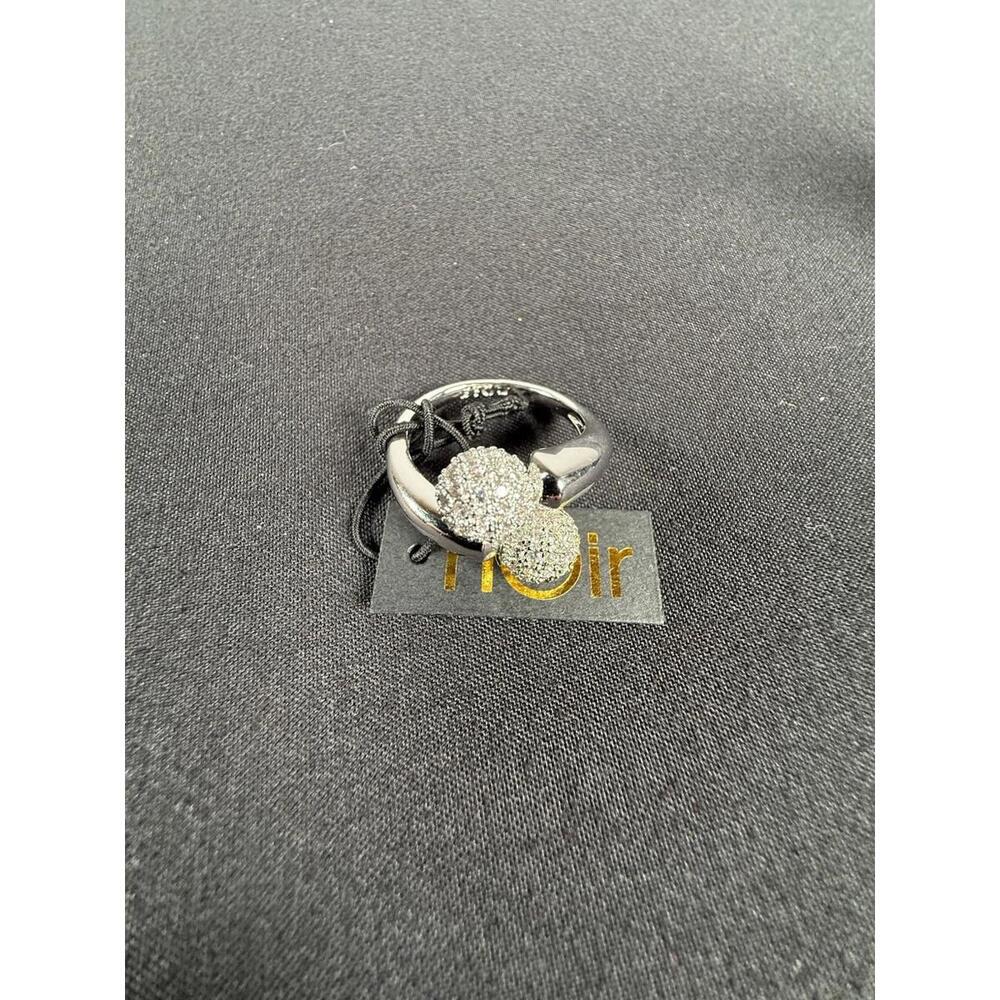 nOir Jewelry Silver Dee Pave Ring Size 8 - Picture 5 of 7